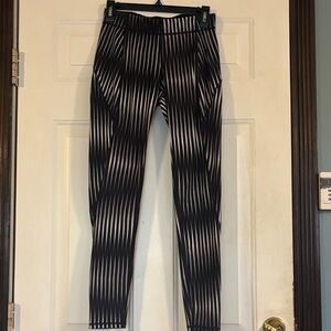 IVY PARK Black and White Striped Leggings